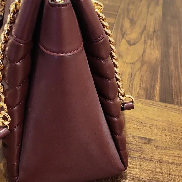 Michael Kors Whitney Tote in Oxblood with Gold Chain - Picture 4 of 11